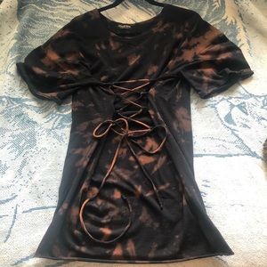 Fashion nova Lace up tie dye T-shirt.